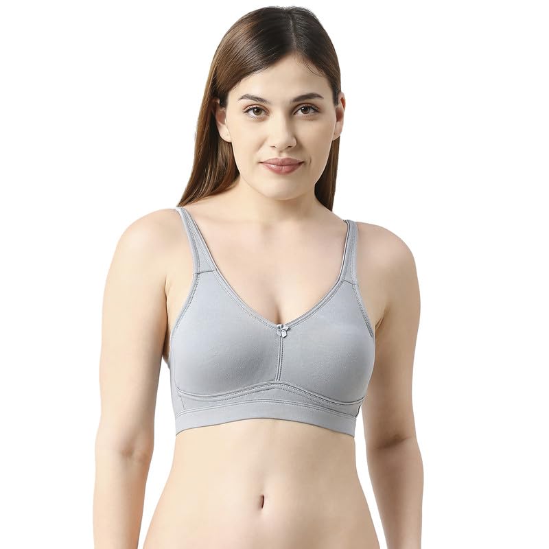julietKiara Minimizer Bra | Full Coverage Bra for Women | Non-Wired Non-Padded Seamless Bra | Micromodal Lycra Minimizer Bra for Women (Grey, 40DD)