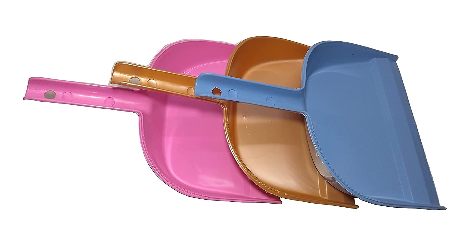JSS Plastic Floor Dust Brooming Dustpan Supdi for Home Kitchen Office Cleaning Dustpan Pan Combo Pack of 3