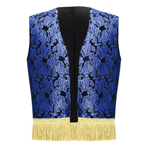 Sleeveless Arabian Vest Big Boys Embroidery Fringe Waistcoat Prince Top Mini Jacket