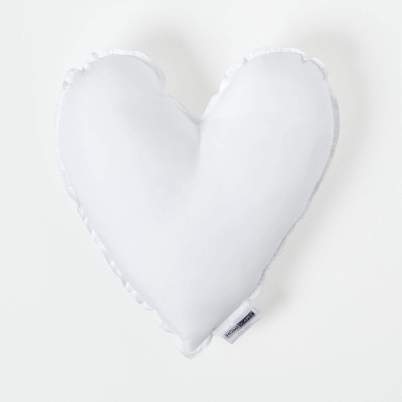 Homescapes Heart Shaped Cushion Pad - White 30 cm x 30 cm