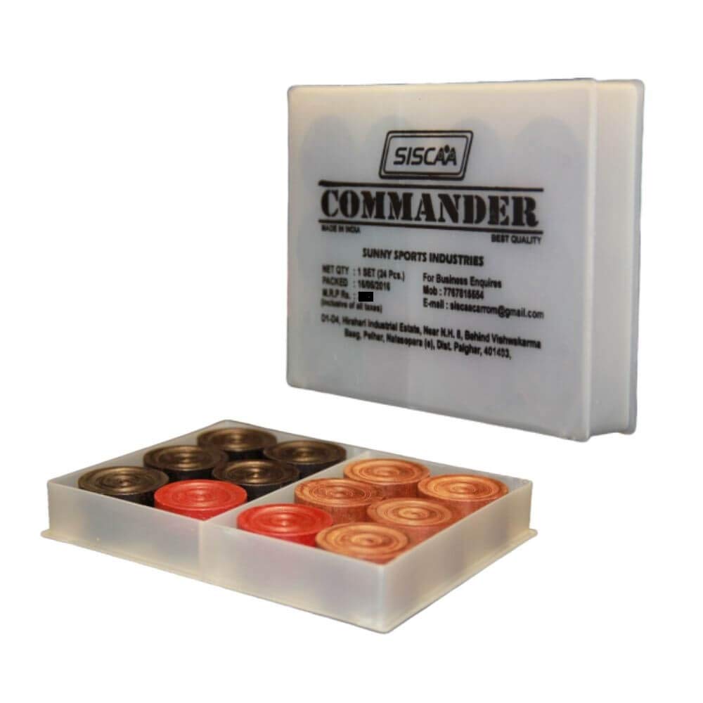 SISCAA Carrom Coin Carrom Board Accessory Approved & Used in National Tournament Held by Carrom Federation of India (Commander)