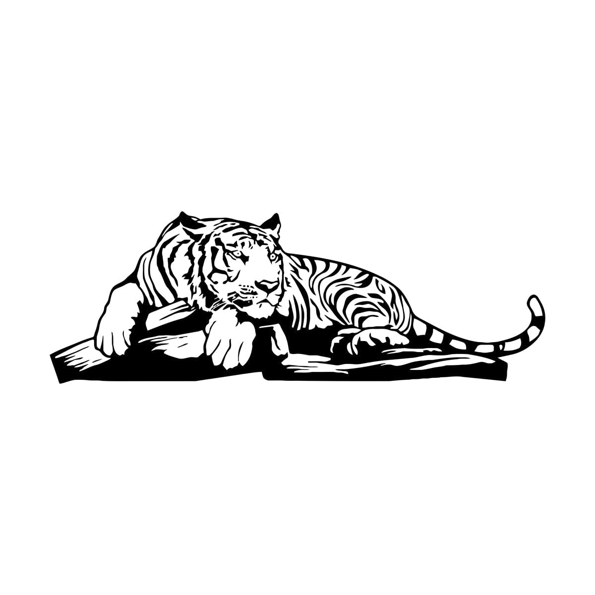 Sleeping Tiger Branch Wall Sticker Baby Nursrey Kids Room Zoo Safari Animal Jungle Wildlife Wall Decal Playroom Vinyl Extra Large - 50x140cm