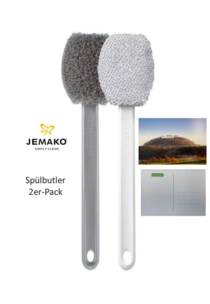 Jemako Spülbutler Set hart & weich 2er-VE grau weiche und Harte Faser Spülbürste Abwaschbürste