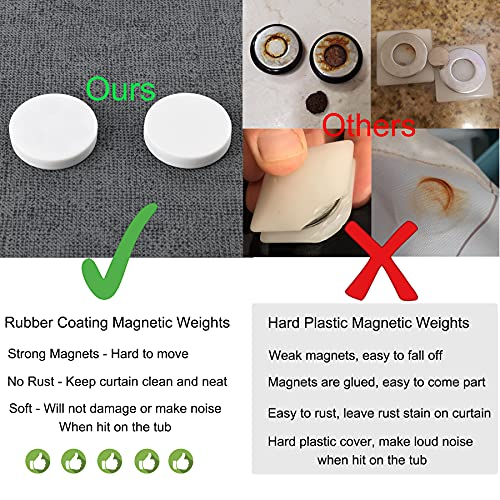Magnetic Shower Curtain Weights, Heavy Duty Rubber Covered Curtain Weights by LEVOSHUA - Used condition - Image 5