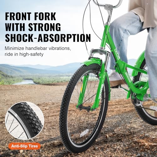 Image of VEVOR Folding Adult Tricycle,Adult Folding Trikes, 3 Wheel Cruiser Bike with Large Basket & Adjustable Seat, Shopping Picnic Foldable Tricycles for Women, Men, Seniors
