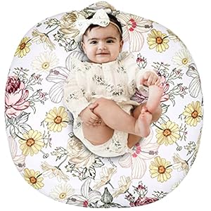 Newborn Lounger Cover for Boys Girls, Removable Cover for Infant Lounger Pillow, Soft Snug Fitted Baby Lounger Slipcover…