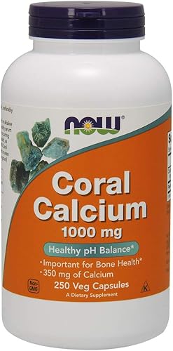 NOW Suplementos calcio de coral 1000 mg salud ósea equilibrio saludable de pH 250 cápsulas vegetales NOW Suplementos calcio de coral 1000 mg salud ósea equilibrio saludable de pH 250 cápsulas vegetales