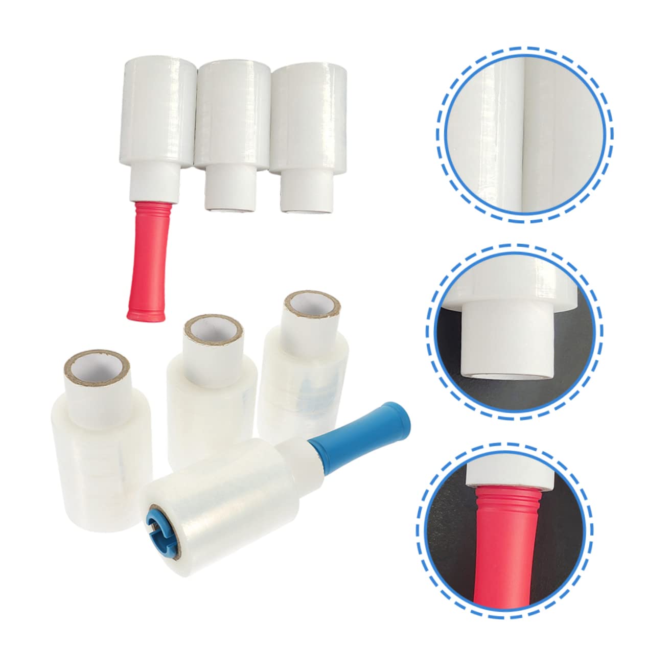 LALAFINA Membrana De Manija Retráctil Rollo De Film Estirable Industrial Film Autoadhesivo Para Mudanzas Color De Manija Aleatorio Para Embalar Cajas y Paquetes De Transporte