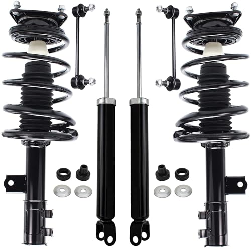 Image of Detroit Axle - 6pc Struts Shock Absorbers Kit for 2007-2010 Hyundai Elantra, 2 Front Ready Struts 2 Rear Shock Absorbers 2 Sway Bar Links 2008 2009 Replacement