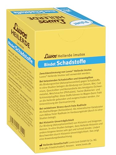 Luvos Heilerde imutox Pulver - Naturheilmittel zur Bindung von Schadstoffen - Bei Beschwerden im Magen-Darm-Trakt, oxidativem Stress und Histaminunverträglichkeit - 380 Gramm