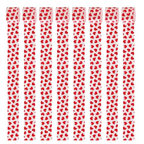Image of Party-Decorations Red Heart Valentines Day Streamers - 8 Rolls Special Night Galentines Crepe Paper Streamer Garland,Girl Romantic Wedding Anniversary Baby Bridal Shower Engagement Decor Panduola