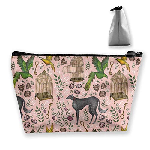 Papel Tapiz Impreso, Bolsa de Maquillaje de melocot�n, Bolsa de Viaje de Almacenamiento Trapezoidal Grande, Bolsa de cosm�ticos para Lavar, portal�pices, Cremallera, Impermeable