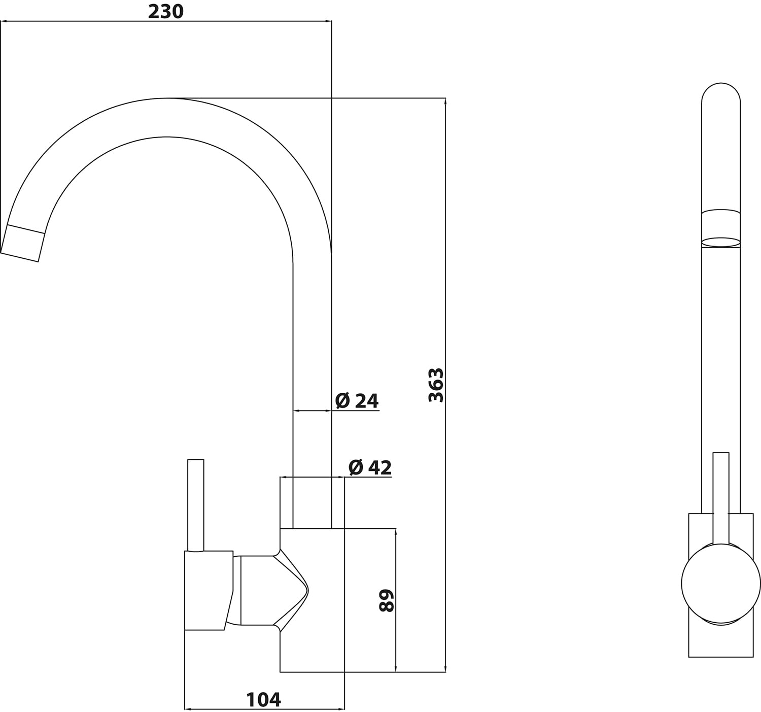 SCHÖNER WOHNEN-Kollektion Waschtischarmatur CANTIS, Mattschwarz, Wasserhahn geeignet für wandhängende Waschbecken und Aufsatzwaschbecken in Bad und Küche