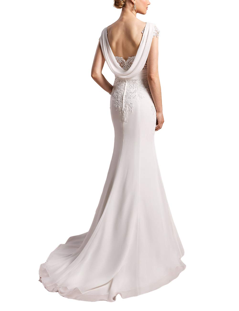 con Vestidos de Noche con Faldas de Manga Corta Y Tirantes Abiertos, WZEFEIO, Blanco, 32