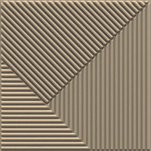 Image of Kayra Decor Wall Panels for Bedroom - PVC Fluted Design Mega Graige Color 19.7 inch x 19.7 inch (Pack of 12) - Covers 32.34 Sq. Ft.