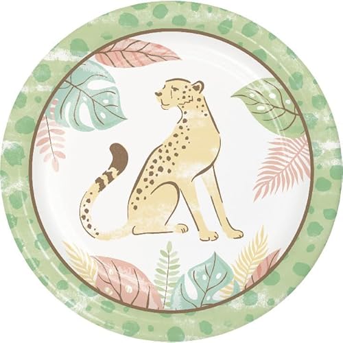 Trendware DTCAZ372453PLT Safari Baby Animal Cheetah Dessert Plates thumb #1