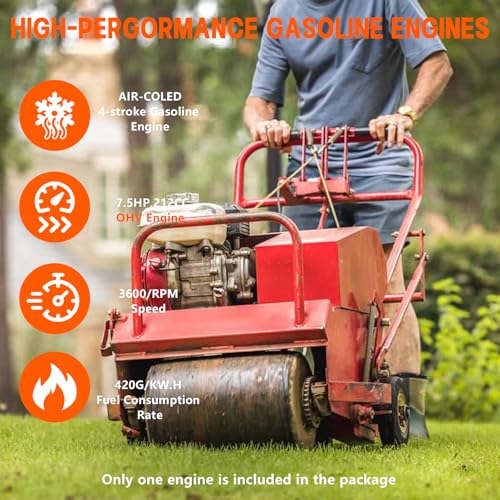 7.5HP 212cc Gas Engine,4-Stroke Horizontal Shaft 3/4"(19mm) Diameter Gasoline Engine,Pull Start Petrol Engine Fit for Go Karts Mini Bike Log Splitters Compressor Water Pumps - Image 6