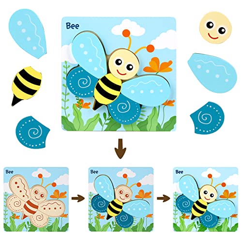 Arthopt Wooden Puzzles For Toddlers, 6 Pack Animal Jigsaw Puzzles Toys For Travel, Educational Stem Sensory Toys, Montessori Toys Toddler Wooden Pegged Puzzles For Kid Age 1 2 3+ Girl Boy Gifts #TOP2