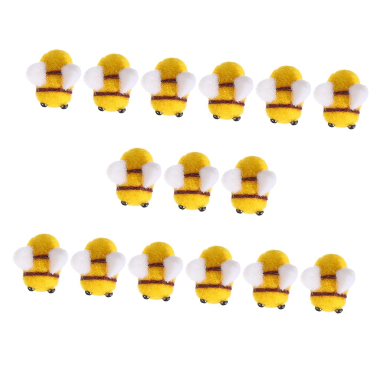 GLSTOY DIY Bee Craft Materials 15pcs Wool Felt Bee Charms Decorations for Boys and Girls