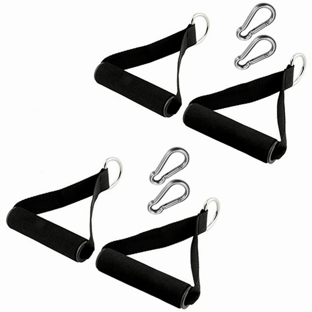 2 Pairs Premium Exercise Pull Handle Resistance Bands Handles with Solid Locks,Soft Foam Wrapped Heavy Duty Handles with Strong Nylon Belt Grips Fitness Strap for Yoga Exercise Gym Resistance Training-image-38