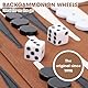 SKIKHN Backgammon Spiel Set,35.5X25CM Klassisches Backgammon-Set,Backgammon Reise,Tragbar Reisespiel zum Aufrollen,Lederoptik Brettspiel für Erwachsene Teenager Travel-Fans,Braun