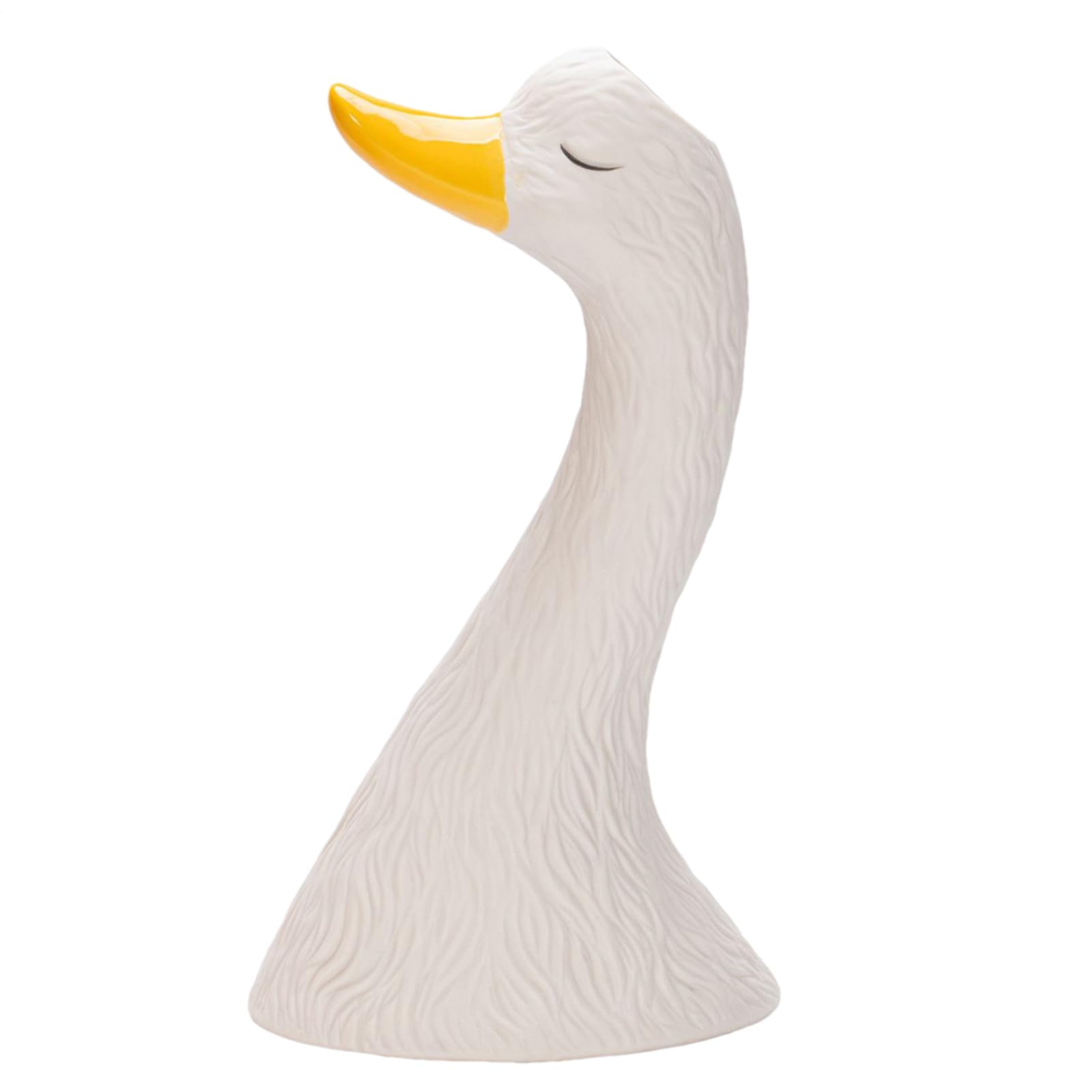 Vase cygne blanc en céramique de 22 cm de hauteur pour décoration de table
