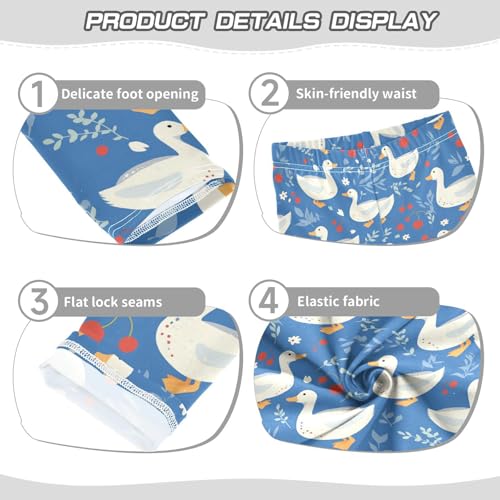 White Ducks Girls' Leggings Toddler Doodles Kids Yoga Pants Dance Active Tights 4T3