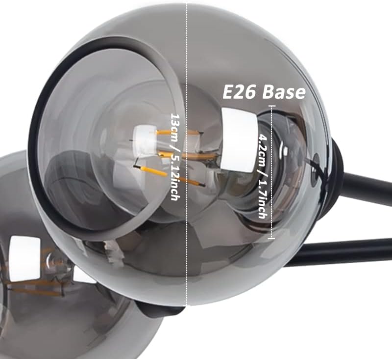 Miniatura 2 de Accesorios de iluminación de repuesto para lámpara de cristal negro ahumado, ideal para lámpara de arañalámpara colganteluz de techo, 1.7 in (1.7