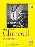 Strathmore 300 Series Charcoal Paper Pad, Glue Bound, 11x17 inches, 32 Sheets (64lb/95g) - Artist Paper for Adults and Students - Charcoal and Pastel