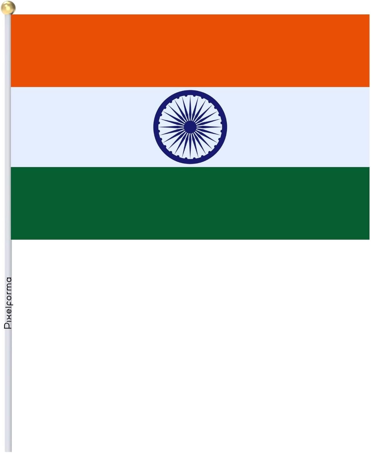 Pack of 100 Mini Flag of India Official in Various Sizes 14 x 21 cm