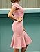 GRACE KARIN Women's Sexy Bodycon Fishtail Dress Tweed Pencil Dress for Wedding Rose