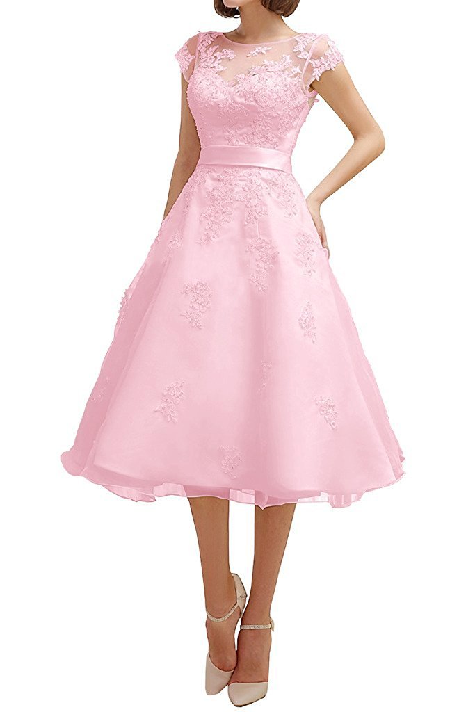 Robe de mariée trapèze avec appliques en dentelle Robe de mariée à manches courtes Robe de soirée