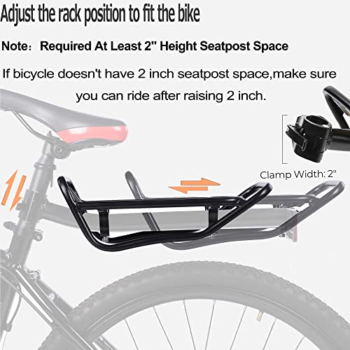 Yontuo Rear Bike Rack With Quickly Release Camp,Retractable Aluminum Alloy Bicycle Cargo Rack,Thickened Frame And Main Tube For 26"-29" Frames Commuter Carrier,Max Weight 22Lb,Bcr01 #TOP2