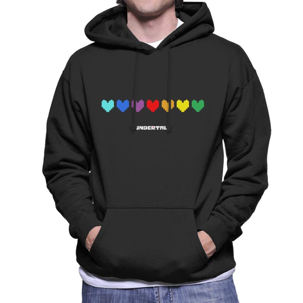 Cloud City 7 Men's Black Undertale Soul Colours Hooded Sweatshirt