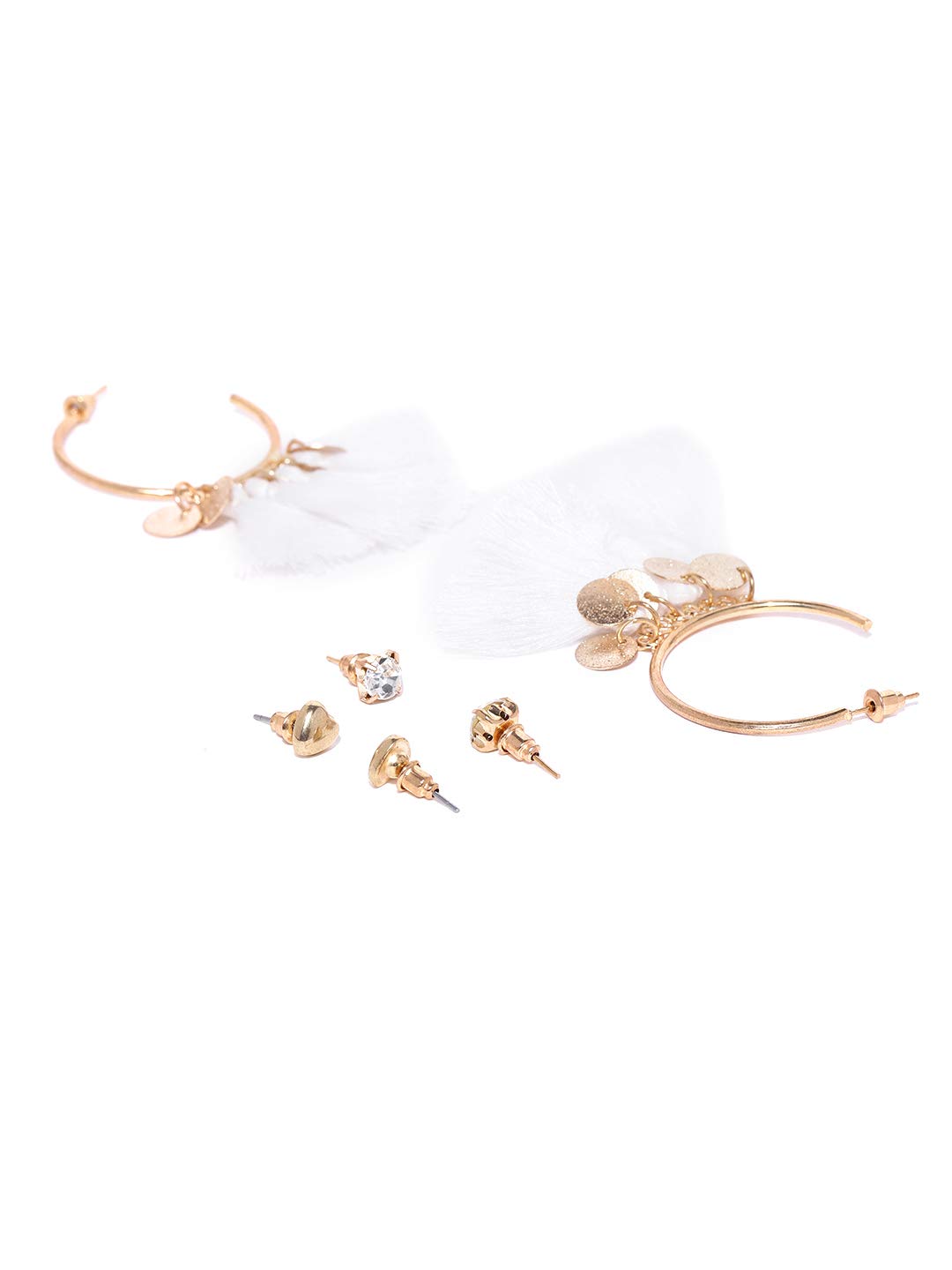 Delicate AD & Pearl Heart Earrings Set