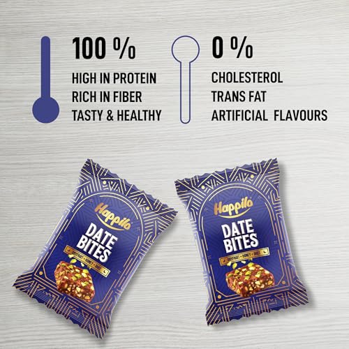 Image of Happilo Celebration Date Bites Tin 200g, Premium Gift, Healthy Snacks, Made with Dates, Cashews, California Almonds, Pistachios, Honey, Ghee