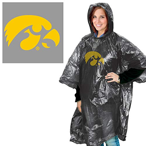 Wincraft NCAA Iowa Hawkeyes Rain Poncho, Team Colors, One Size