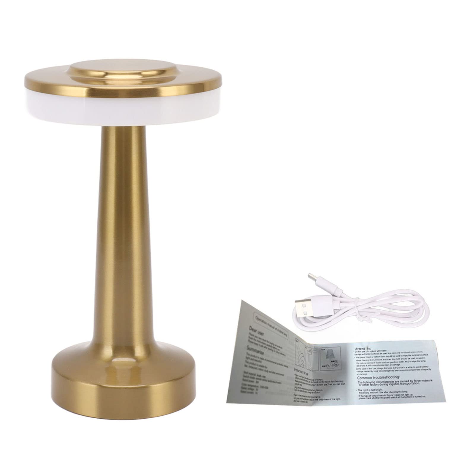 Garosa Portable LED Table Lamp, Touch Sensor 3 Color USB Rechargeable Nightstand Light for Bedroom Bar, Coffee Shop, 5V 1W - Image 2