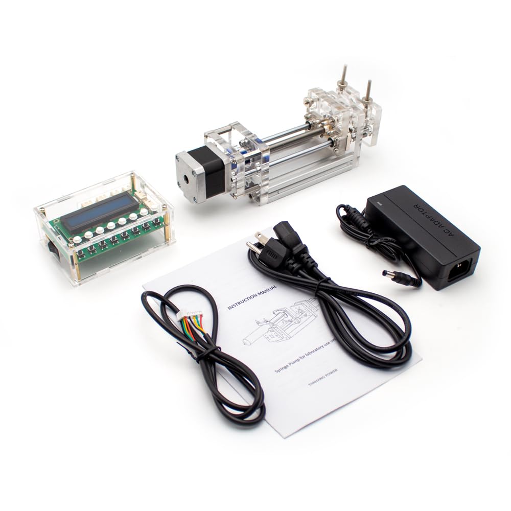 iDili Laboratory Small Syringe Pump Mini Autosampler Portable Lightweight Micro Injection Device 0.01-150MM/MIN 65N with Controller