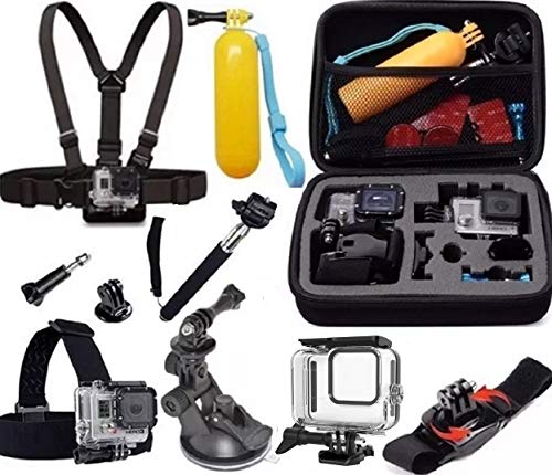 Acessórios para Gopro Hero 8 Black Caixa estanque a prova dagua Mala média suporte guidao bicicleta (12 itens)