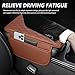 Upgraded Car Center Console Cover,Microfiber Leather Car Armrest Cover Cushion with 2 Storage Bags,Universal Car Armrest Storage Box Car Accessories for Most Vehicles (Brown)