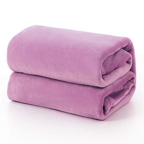 Bedsure Flannel Fleece Blanket Throw Size (50 x60 inch),Lilac Light Purple Lavender Violet Lightweight Blanket for Sofa, Couch, Bed Super Soft Cozy Microfiber Blanket