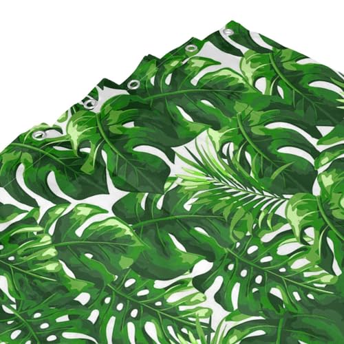 Rideau de douche tropical monstera transforme votre salle de bain en oasis