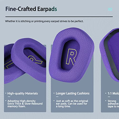 Wzsipod Fabric Replacement Ear Pads for Logitech G733 Gaming Headset, Also Fit Logitech G335 Wireless Headphone - Image 4