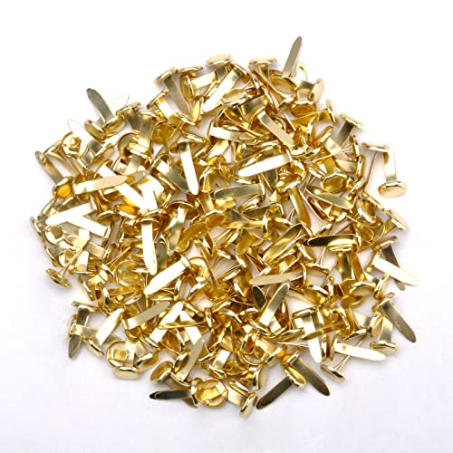 TNSLAND 200pcs Mini Brads Redondo Oro Patrón Clips Metal Redondo 8MM Clips Clips de Cierre Clips de Patrón Clips para Bolsas de Carta DIY Scrapbooking Manualidades