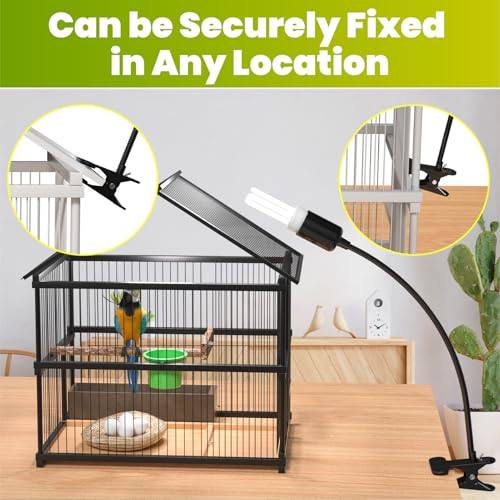 image for GlowUp Bird Cage Lighting Combo Kit, Clip Lamp with UVB 2.4 20W Compac