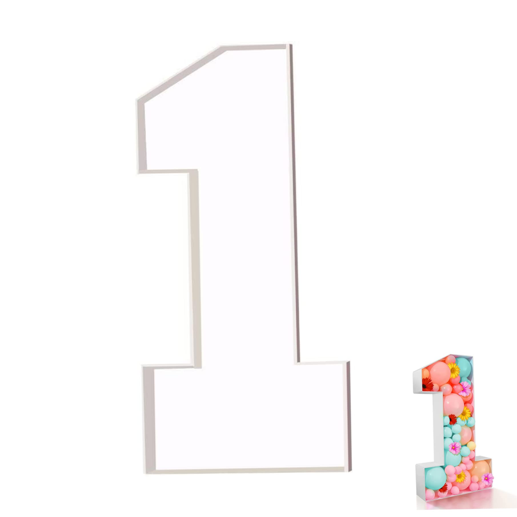 Numeri di cartone, numero 1 box box da 28, 74 pollici numero 1 palloncino decorativo riempimento KT board telaio a palloncino (non incluso palloncini)