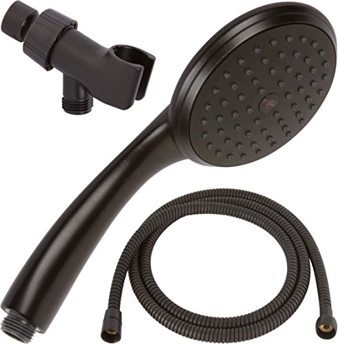 High Flow Handheld Shower Head Kit - Great Water Pressure In Hand Held Showerhead With Hose & Mount - Indoor And Outdoor Modern Bath Spa Fixture - Aqua Elegante - Oil-Rubbed Bronze
