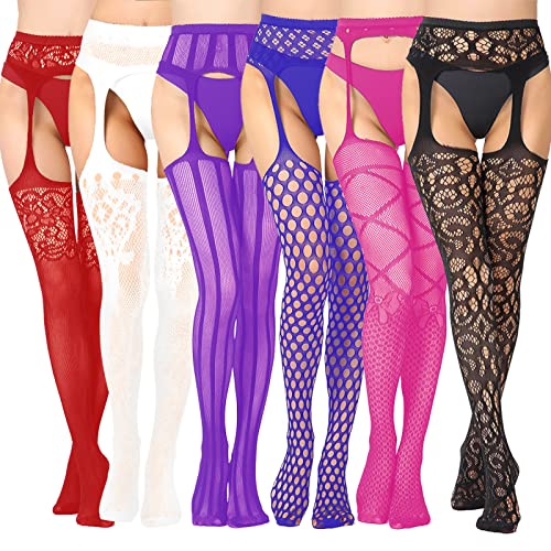 DRESHOW Women Fishnet Tights Fishnet Stockings Hight Waist Tights Thigh High Pantyhose