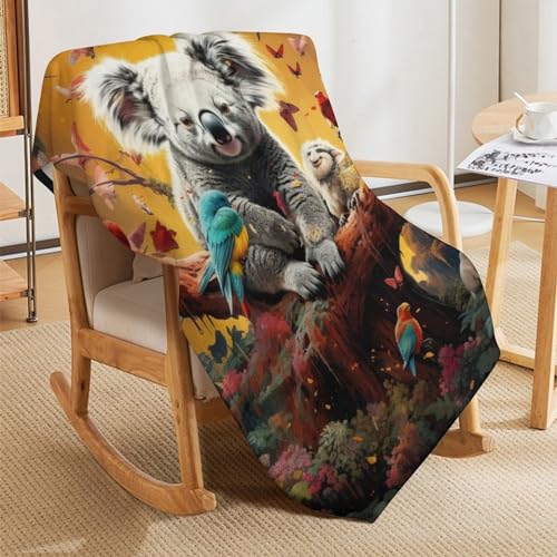 Manta de koala para sofá en forro polar de franela suave y colcha ligera de 130x150 cm 5